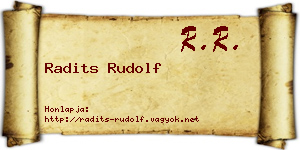 Radits Rudolf névjegykártya